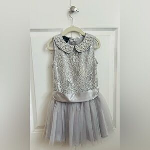 Biscotti silver tulle and satin dress size kids 5
